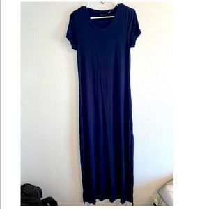 Navy jersey maxi dress